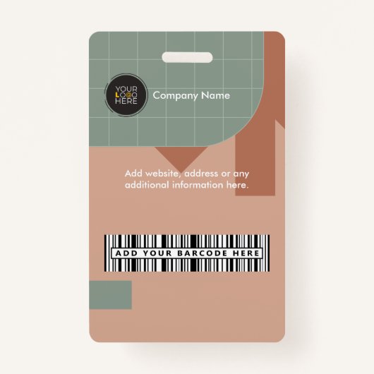 Professionele  Naam & Barcode Personeel Badge (Achterkant)