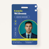 Professionele  Naam & Barcode Personeel Badge (Voorkant)