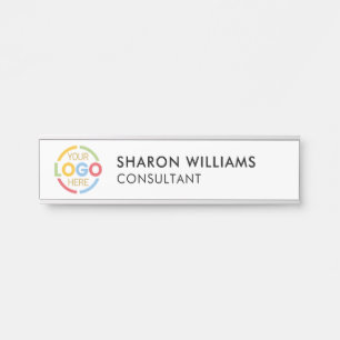Professionele Naam Custom Business Logo Zwart Wit Deurbordje