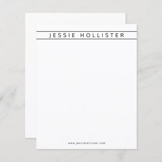 Professionele naam en informatie (Voorkant / Achterkant)