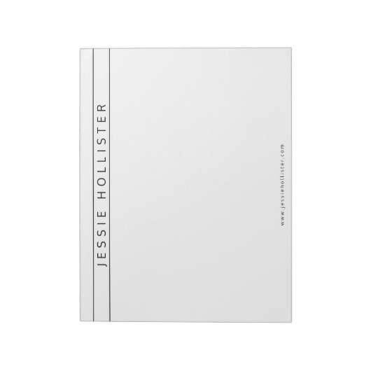 Professionele naam en informatie notitieblok (Linkerzijde)