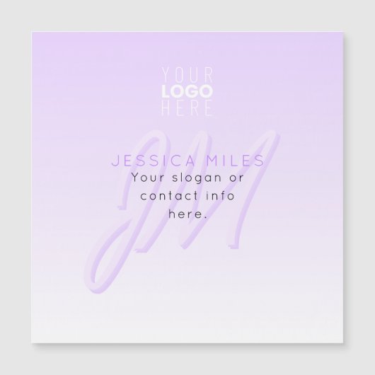 Professionele naam & Slogan Sjabloon | Licht Paars (Voorkant)