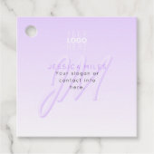 Professionele naam & Slogan Sjabloon | Licht Paars Bedankjes Labels (Voorkant)