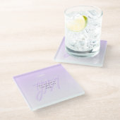 Professionele naam & Slogan Sjabloon | Licht Paars Glazen Onderzetter (Schuin)