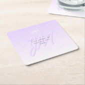 Professionele naam & Slogan Sjabloon | Licht Paars Kartonnen Onderzetters (Schuin)