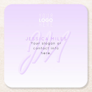 Professionele naam & Slogan Sjabloon   Licht Paars Kartonnen Onderzetters