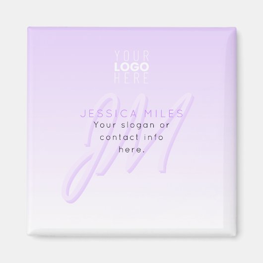 Professionele naam & Slogan Sjabloon | Licht Paars Magneet (Voorkant)