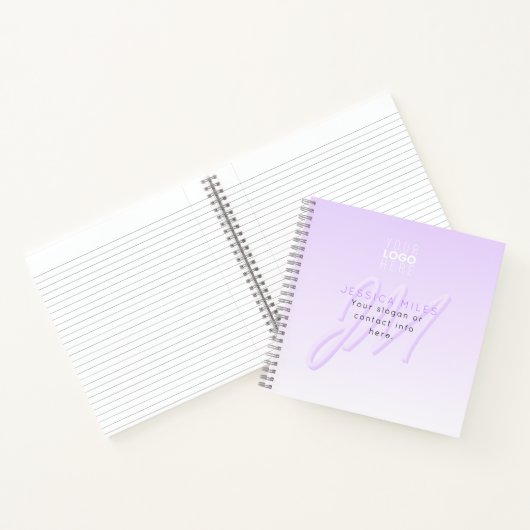 Professionele naam & Slogan Sjabloon | Licht Paars Notitieboek (Binnen)