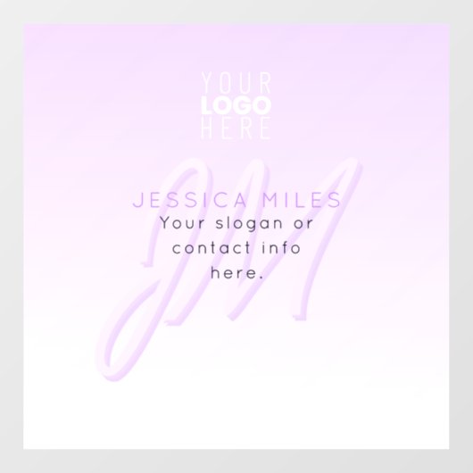 Professionele naam & Slogan Sjabloon | Licht Paars Raamsticker (Vel)
