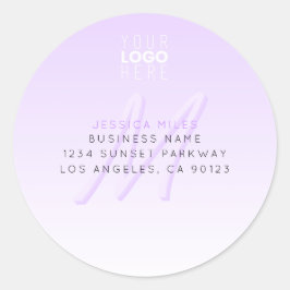 Professionele naam & Slogan Sjabloon | Licht Paars Ronde Sticker