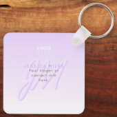 Professionele naam & Slogan Sjabloon | Licht Paars Sleutelhanger (Achterkant)