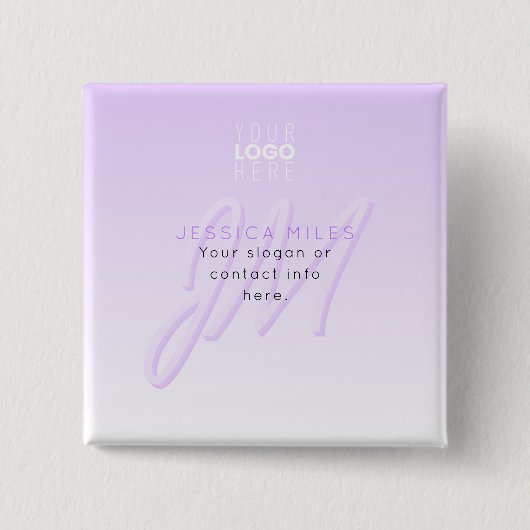 Professionele naam & Slogan Sjabloon | Licht Paars Vierkante Button 5,1 Cm (Voorkant)