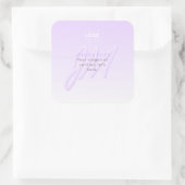 Professionele naam & Slogan Sjabloon | Licht Paars Vierkante Sticker (Tas)