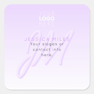 Professionele naam & Slogan Sjabloon   Licht Paars Vierkante Sticker