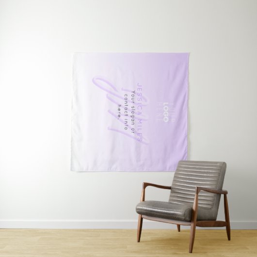 Professionele naam & Slogan Sjabloon | Licht Paars Wandkleed (In Situ (horizontaal))