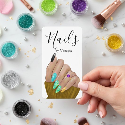 Professionele Nagel Salon Manicuriste QR Code Stij Visitekaartje
