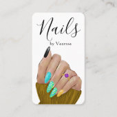 Professionele Nagel Salon Manicuriste QR Code Stij Visitekaartje (Voorkant)