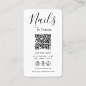 Professionele Nagel Salon Manicuriste QR Code Stij Visitekaartje (Achterkant)