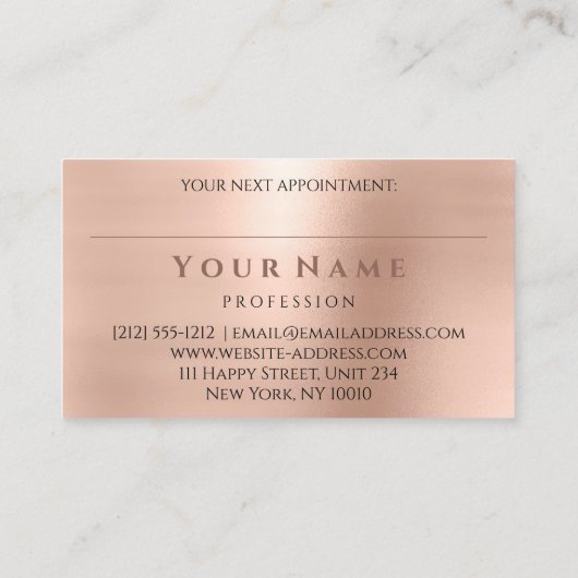 Professionele nagels Salon Manicurist Roos Blush Visitekaartje (Achterkant)