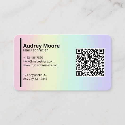 Professionele nageltechnicus visitekaartje (Voorkant)