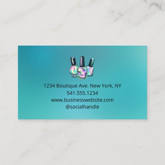 Professionele Nail Artist Manicure Sparkle Visitekaartje (Achterkant)