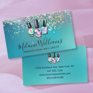 Professionele Nail Artist Manicure Sparkle Visitekaartje