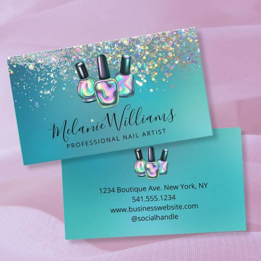 Professionele Nail Artist Manicure Sparkle Visitekaartje