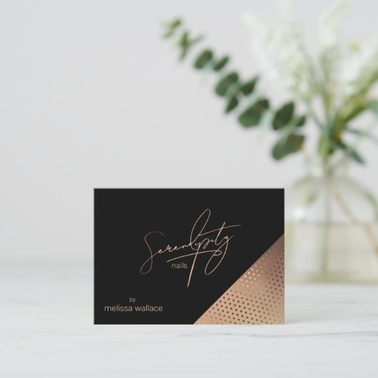 Professionele Nail Artist Roos Gold Trendy QR Visitekaartje (Staand voorkant)