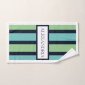 Professionele Named Classic Green Sage, Navy & Bla Bad Handdoek (Handdoek)