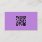 Professionele Nanny Custom Photo Paars QR Code Visitekaartje (Achterkant)