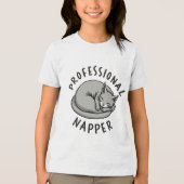 Professionele napper grappige kat Tri-Blend shirt (Voorkant)