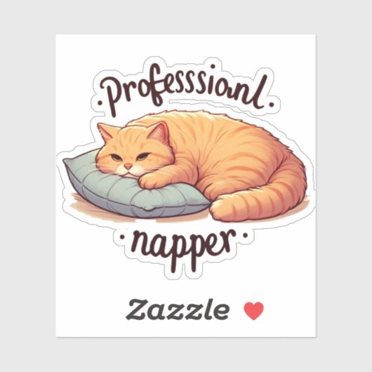 Professionele napper kat vinyl grappig luie gember sticker (Vel)