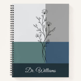 Professionele Navy Blauwe Geometrische Spiraal Not Notitieboek