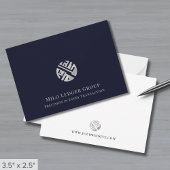 Professionele Navy Blue Business Custom Logo Notitiekaartje