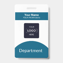 Professionele Navy Blue Business Logo Naam Badge