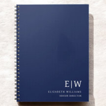 Professionele Navy Blue Business Monogram Initiaal