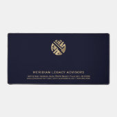 Professionele Navy Blue Gold Luxury Logo Bureaumat (Voorkant)