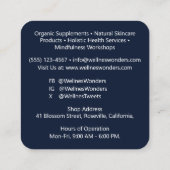 Professionele Navy Blue OCR Custom Logo Branding Vierkante Visitekaartje (Achterkant)