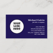 Professionele Navy Custom Business Logo QR Code Visitekaartje (Voorkant)