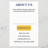 Professionele Navy Goud Autowasbeurt Service Flyer (Achterkant)