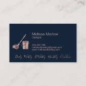 Professionele Navy Roos Gouden Huis Schoonmaak Mai Visitekaartje (Achterkant)