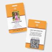 Professionele Navy Security Badge: Foto & Bedrijf Badge (Front & Back)