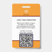 Professionele Navy Security Badge: Foto & Bedrijf Badge (Back)