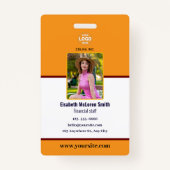 Professionele Navy Security Badge: Foto & Bedrijf Badge (Voorkant)