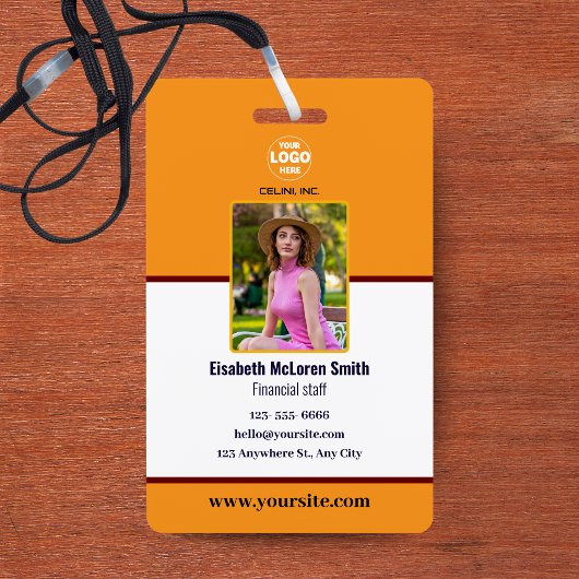 Professionele Navy Security Badge: Foto & Bedrijf Badge