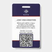 Professionele Navy Security Badge: Foto & Bedrijf Badge (Back)