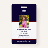 Professionele Navy Security Badge: Foto & Bedrijf Badge (Voorkant)