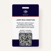 Professionele Navy Security Badge: Foto & Bedrijf Badge (Achterkant)