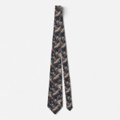 Professionele Navyblauw en Koperen Marmer Stropdas (Voorkant)