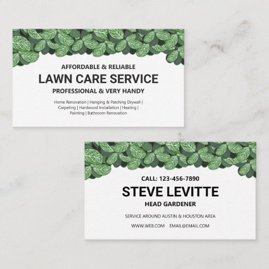 Professionele neerslag van de zorg en het landscha visitekaartje (Voorkant / Achterkant)